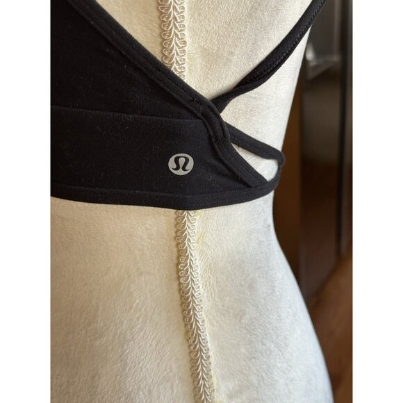 Lululemon Sports Bra Black Strap Criss Cross Back  Size 4 Active Gym Running - Picture 3 of 4